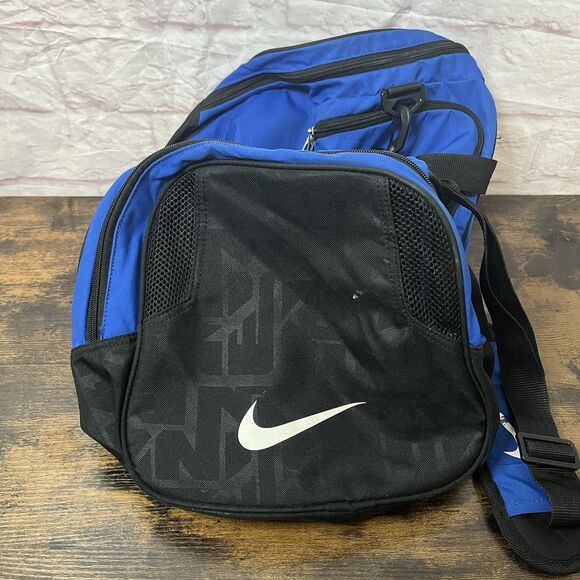 Nike Large Royal Blue & Black Gym Duffel Bag Carry-On Travel Swoosh - Picture 4 of 7